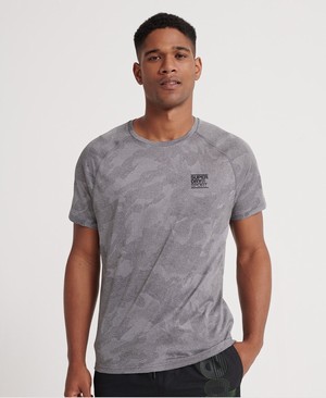 Superdry Active Loose Camo Jacquard Férfi Pólók Szürke | HWTFR5079